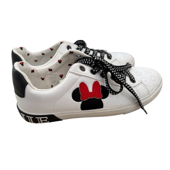 Ground Up Disney Minnie Mouse Sneakers White Black Polka Dot Size 8 - Picture 1 of 6